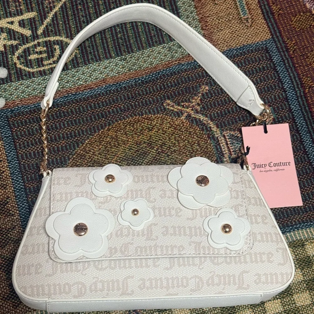 Juicy Couture Cream Floral Shoulder Bag